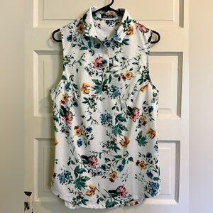 Bad Birdie Floral Sleeveless Button Down Golf Shirt